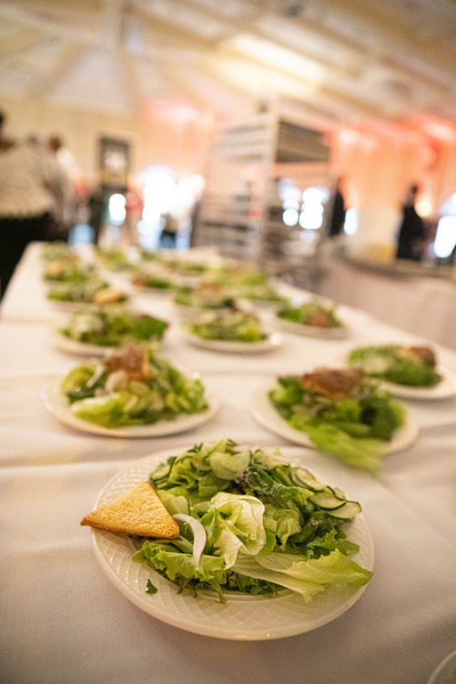 Row of salad plates