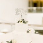 Wedding cake with white frosting