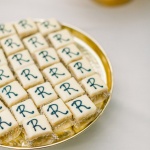 Small bites of cake with the letter r